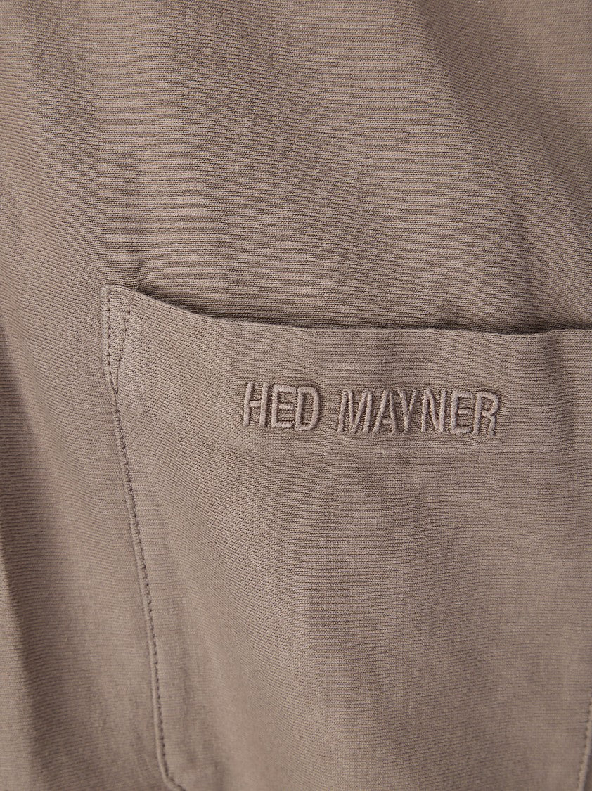 Hed Mayner Black Embroidered Oversized Cotton Polo