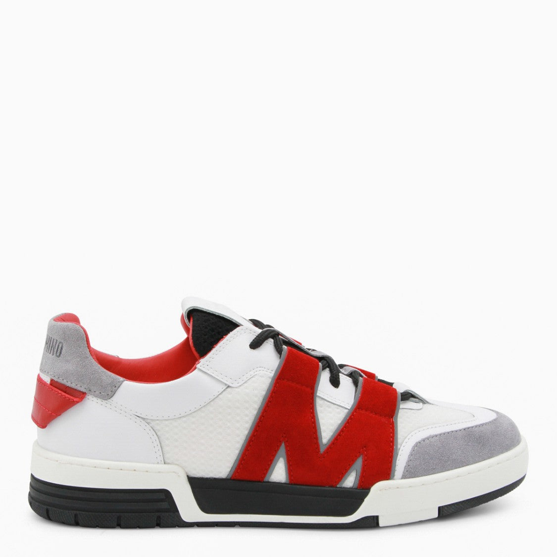 Moschino Bold Red Suede Overlay Sneakers
