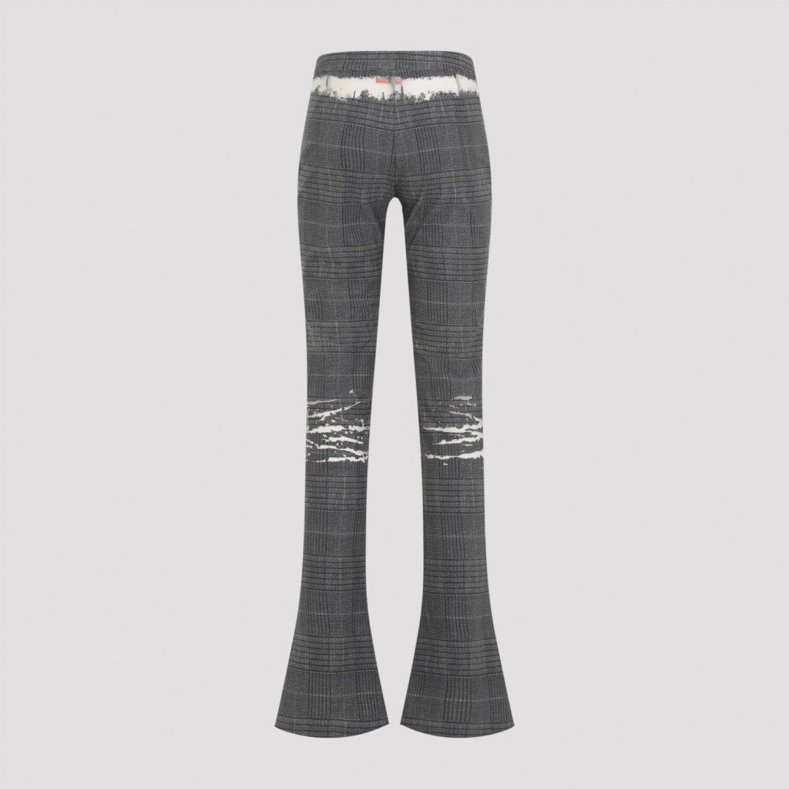 Diesel Flared Grey Jeans With Artistic Brushstroke Patterns