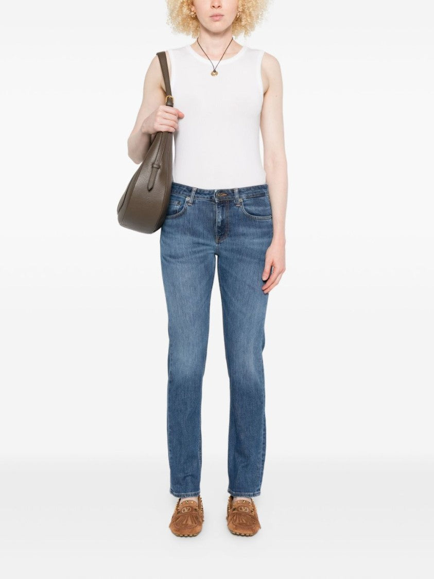 Dondup Classic Mid-Rise Straight-Leg Jeans With Subtle Fading