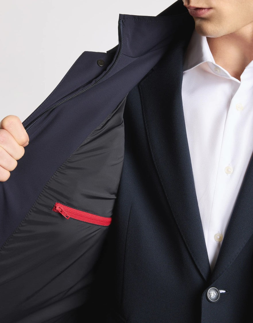 Fay Navy Blue Versatile Jacket With Minimalist Design