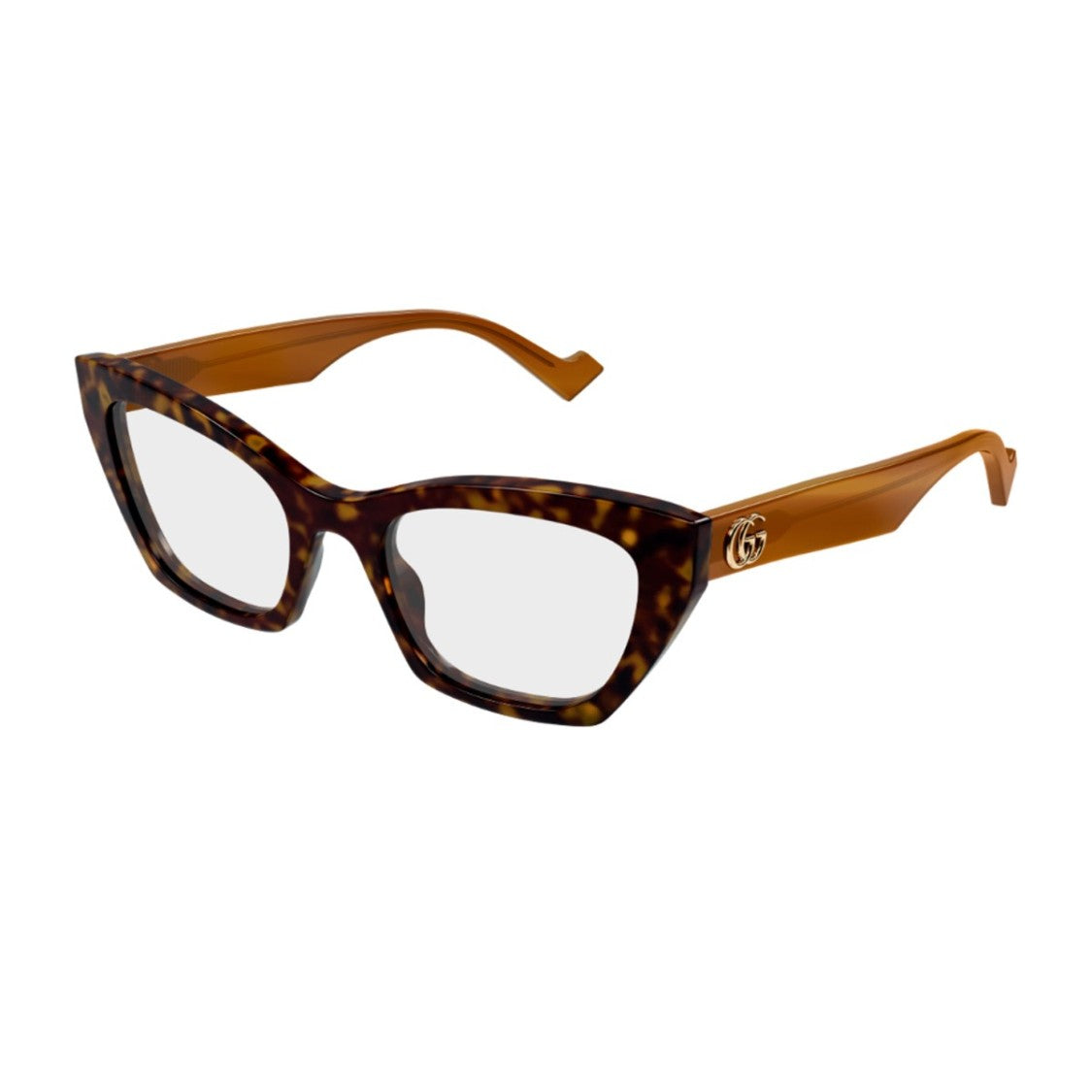 Gucci Havana Gg1334o Linea Emblem Acetate Cat-Eye Sunglasses