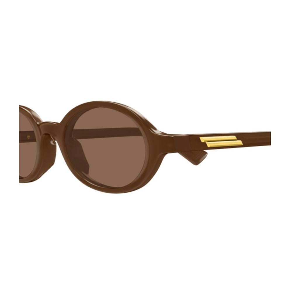 Bottega Veneta Narrow Oval Frame Sunglasses With Iconic Ribbon Detail