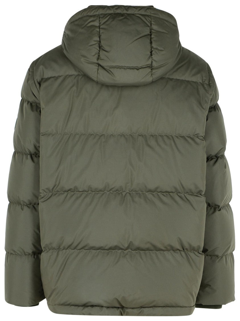 Burberry Bideford' Green Polyester Down Jacket With Detachable Sleeves