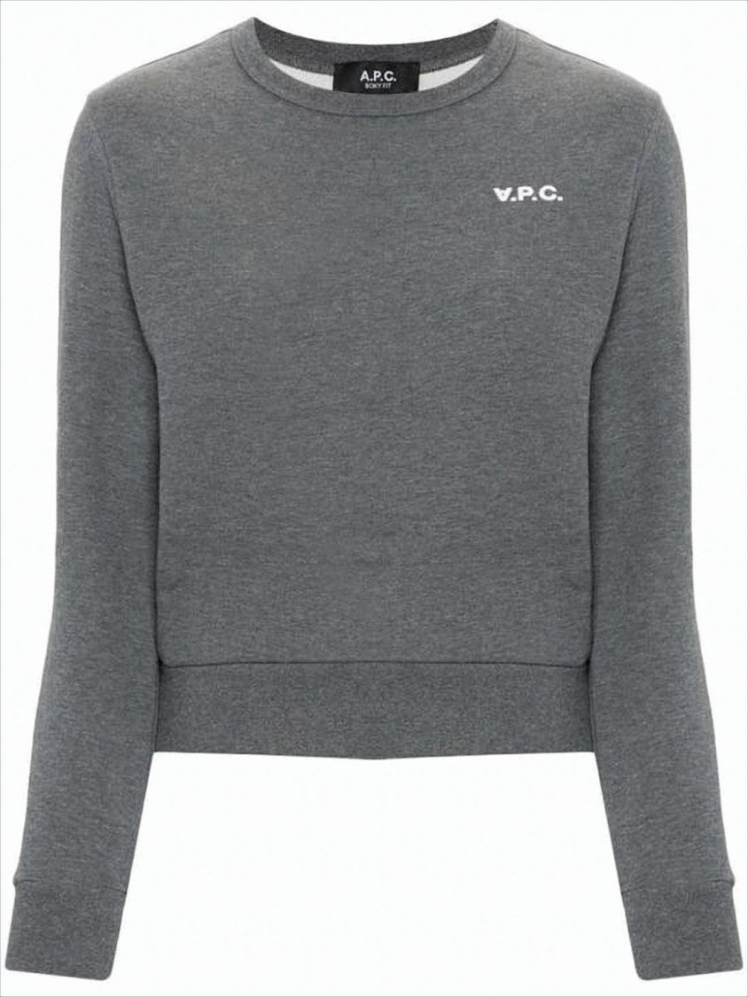 A.P.C. Cropped Long-Sleeve Crew Neck Sweatshirt