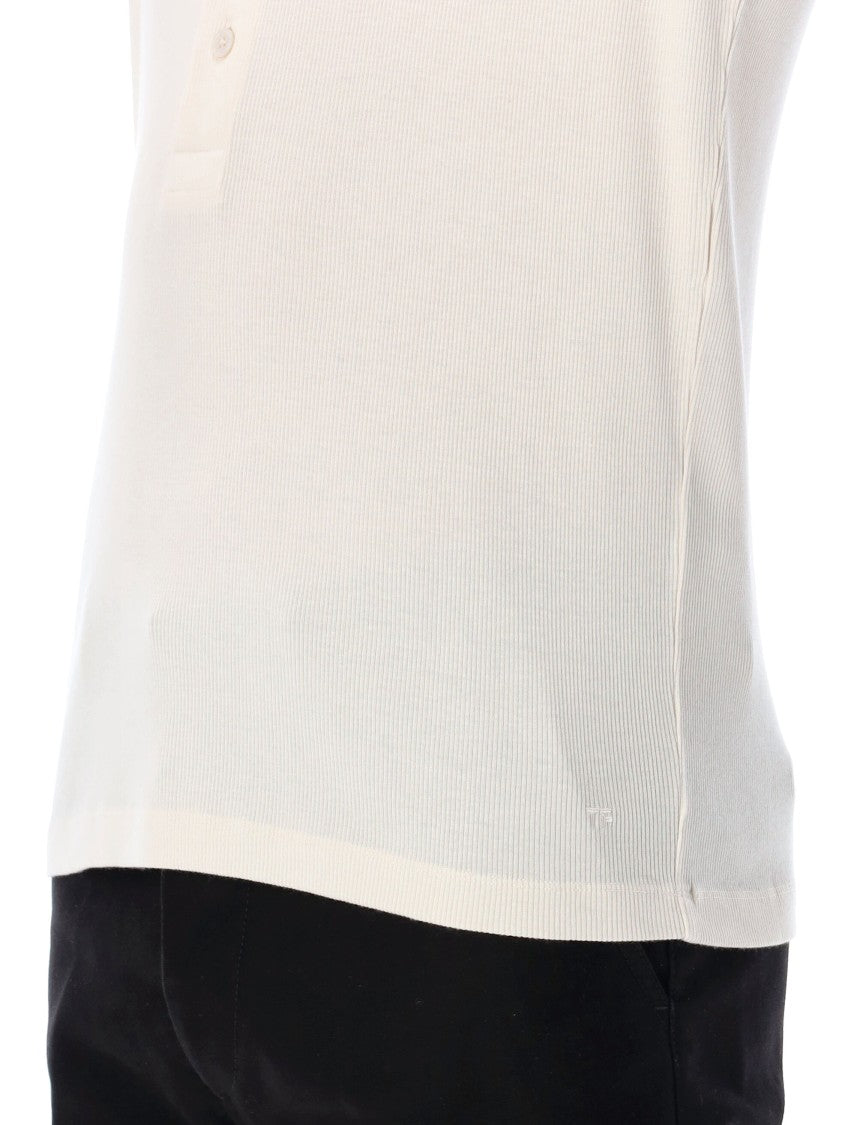 Tom Ford Cotton-Modal Ribbed Henley With Buttoned Placket