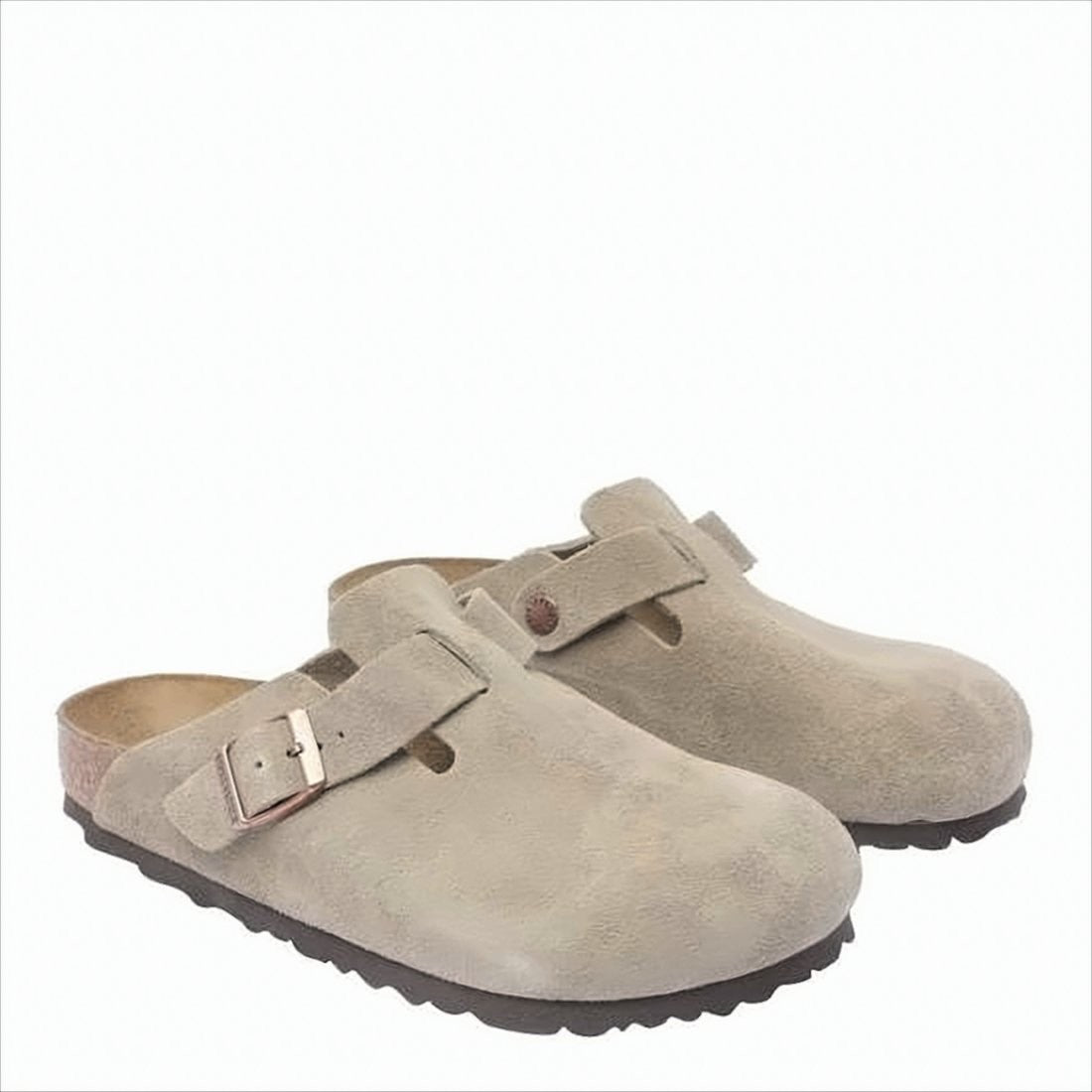 Birkenstock Suede Mule Slipper With Adjustable Metallic Buckle