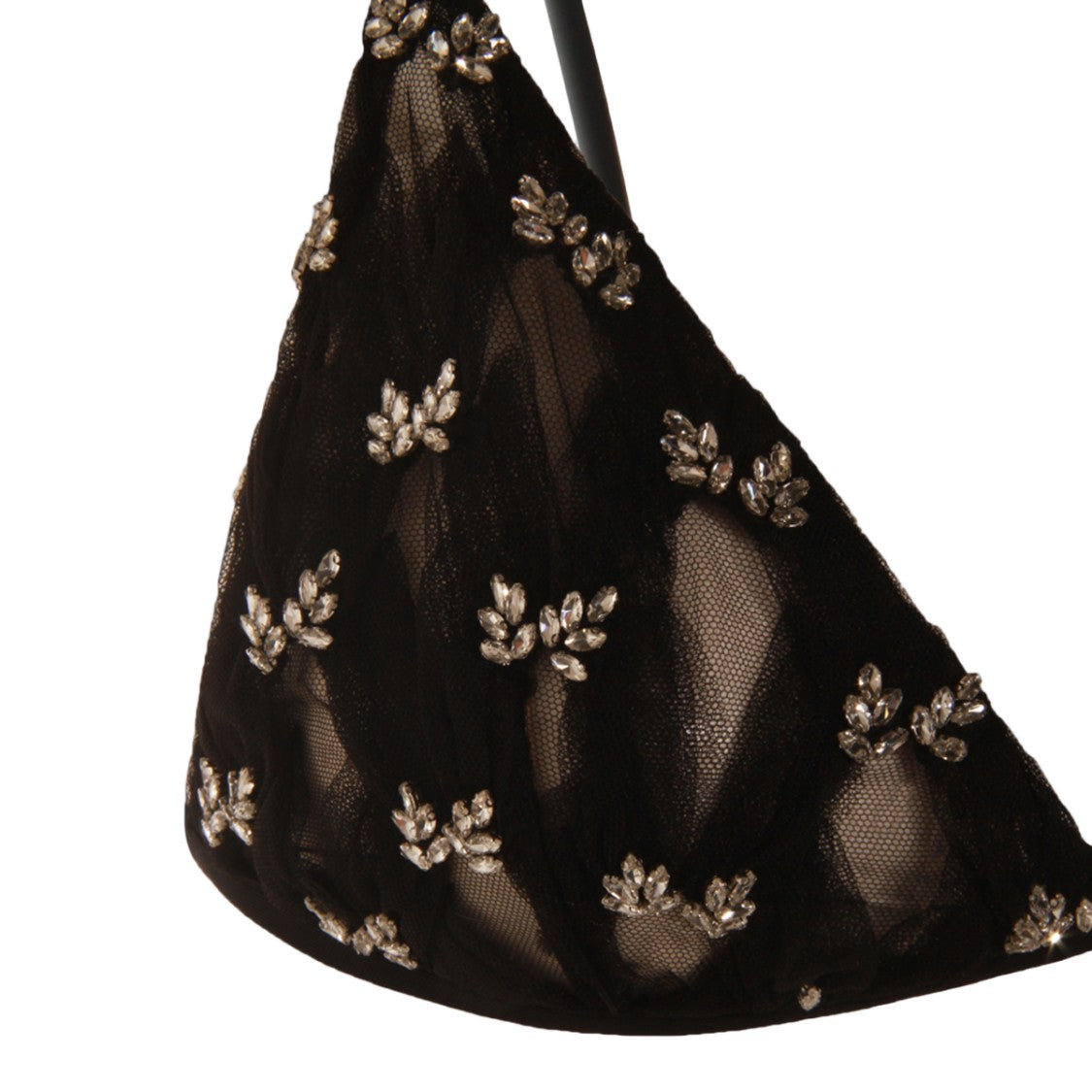 Nissa Delicate Mesh Bralette With Floral Bead Embellishments
