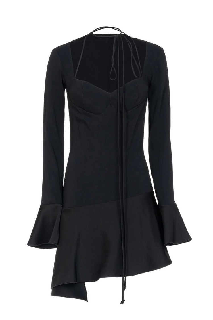 Les Filles D'eva Black Crepe Mini Dress
