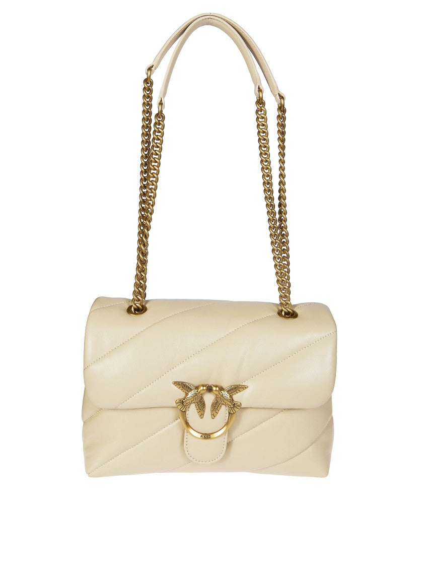 Pinko Quilted Classic Soft Leather Shoulder Bag