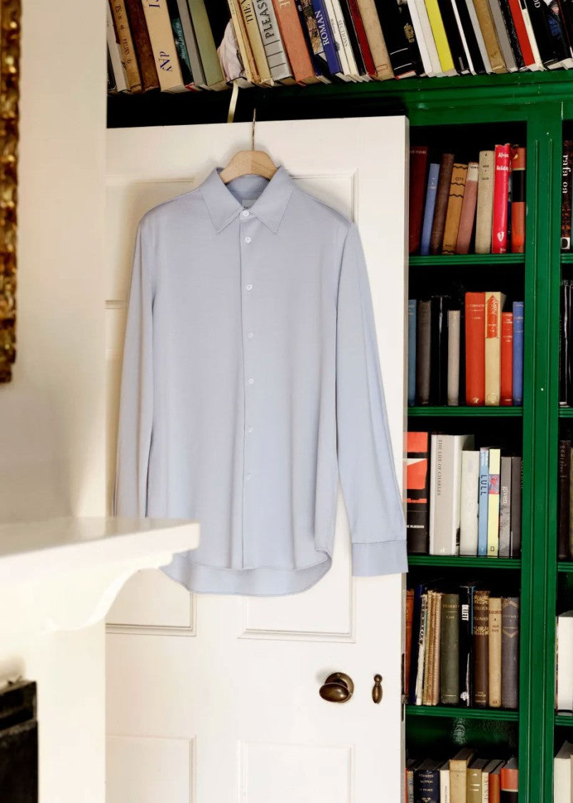Paul Smith Light Blue Long-Sleeve Cotton Pique Shirt