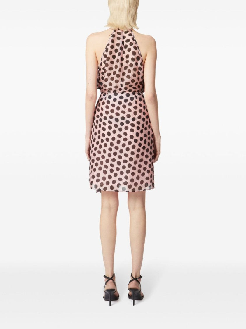 Nina Ricci Blush Pink Polka Dot Seersucker Skirt