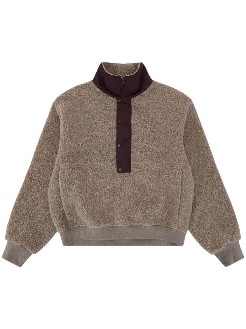 Entire Studios Textured Snap-Button Placket Crop Sweater