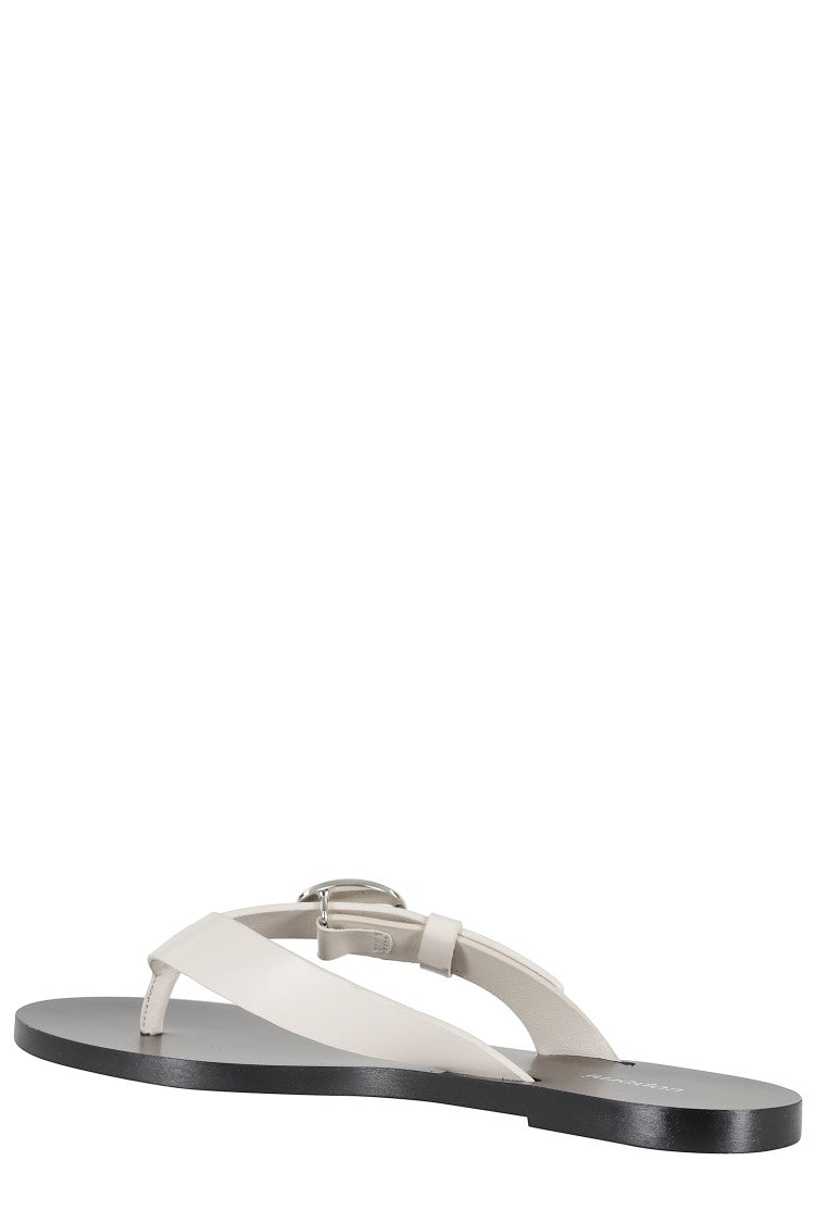 Coperni Beige C Logo Flip Flops Side-Logo Leather Sandals