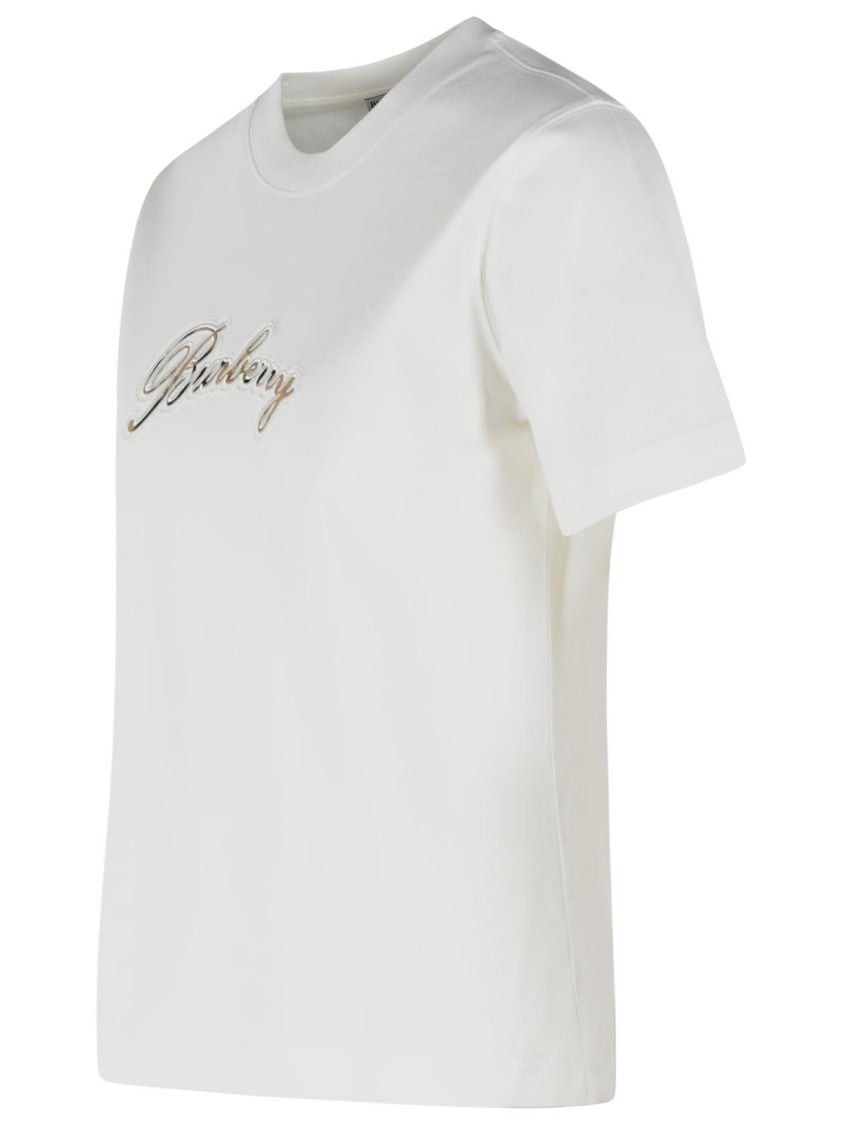 Burberry White Cotton T-Shirt