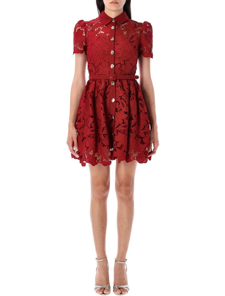 Self-Portrait Lace Collared Mini Dress