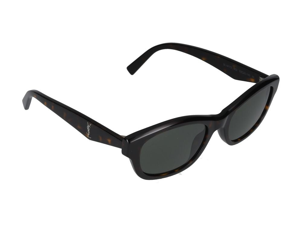 Saint Laurent Havana Distinctive Pattern Rectangular Sunglasses