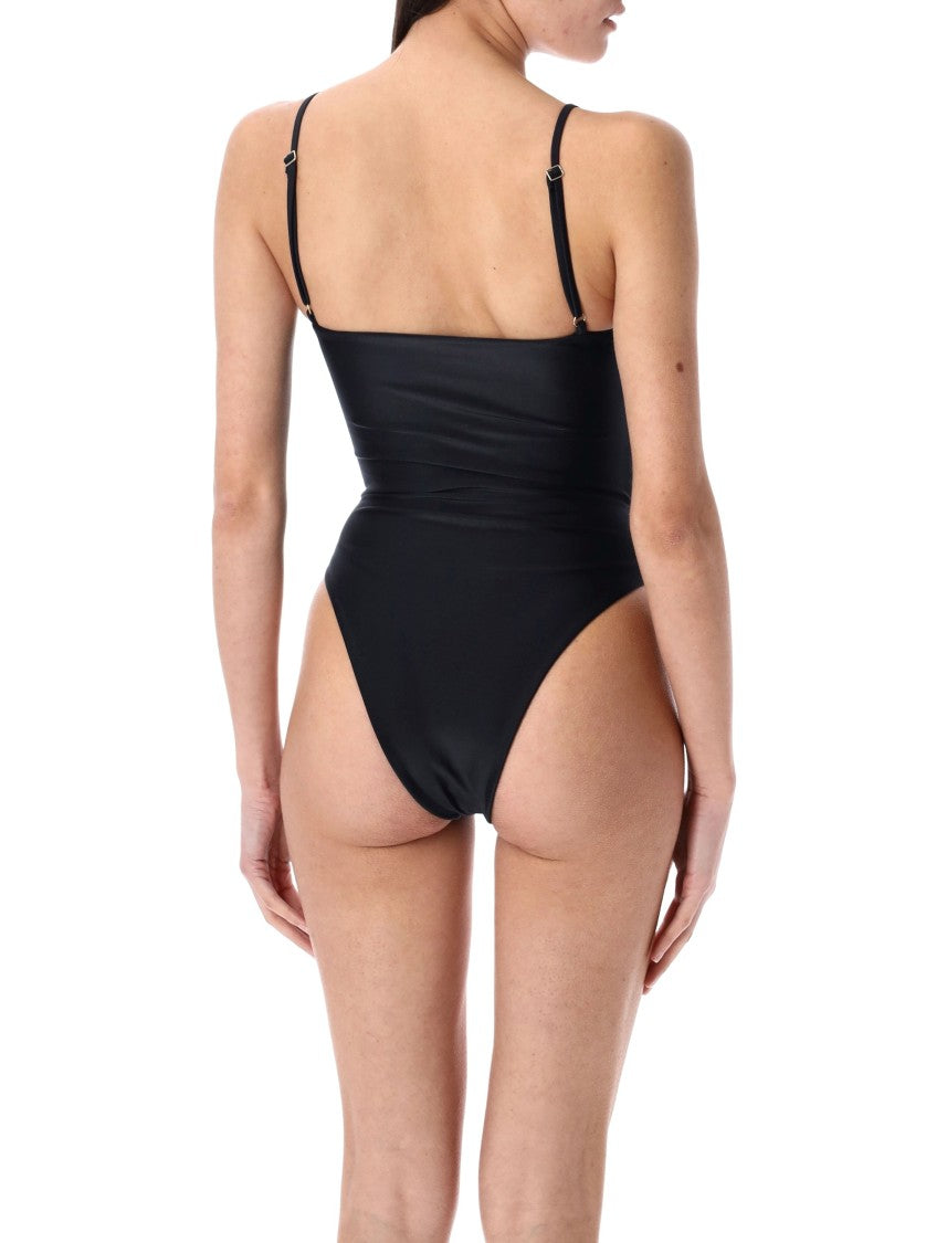Swim By Di One-Piece Swimsuit With Adjustable Straps And Brass Accents