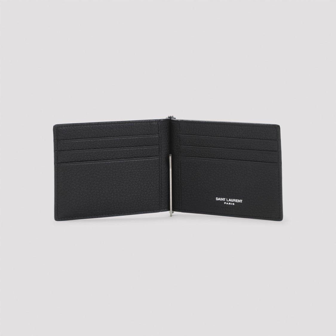 Saint Laurent Textured Black Calf Leather Bifold Wallet