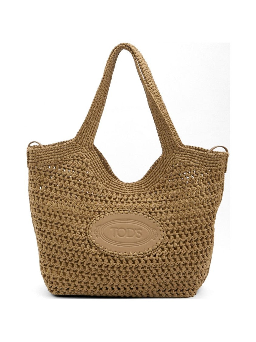 Tod's Spacious Woven Crochet Tote Bag