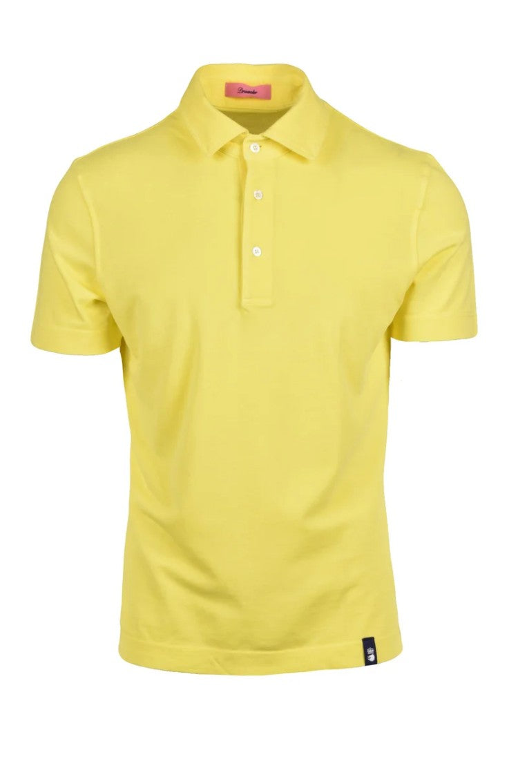 Drumohr Fluorescent Yellow Knitted Cotton Polo