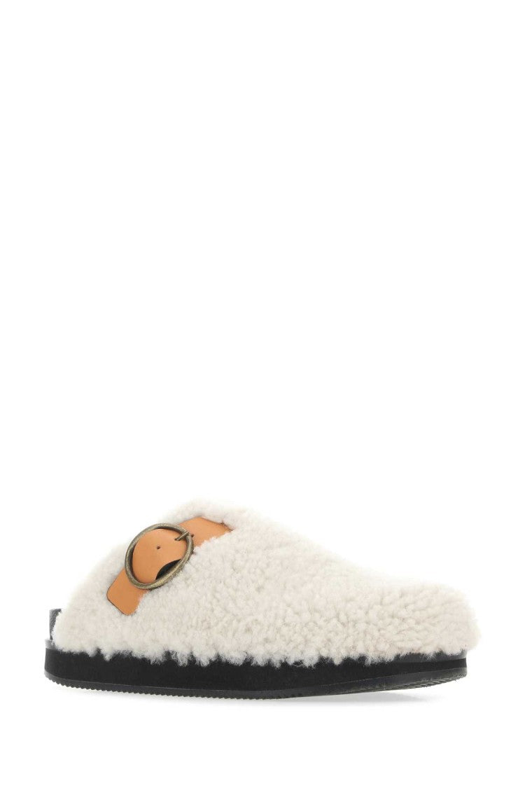 Isabel Marant Ivory Shearling Footb Slippers