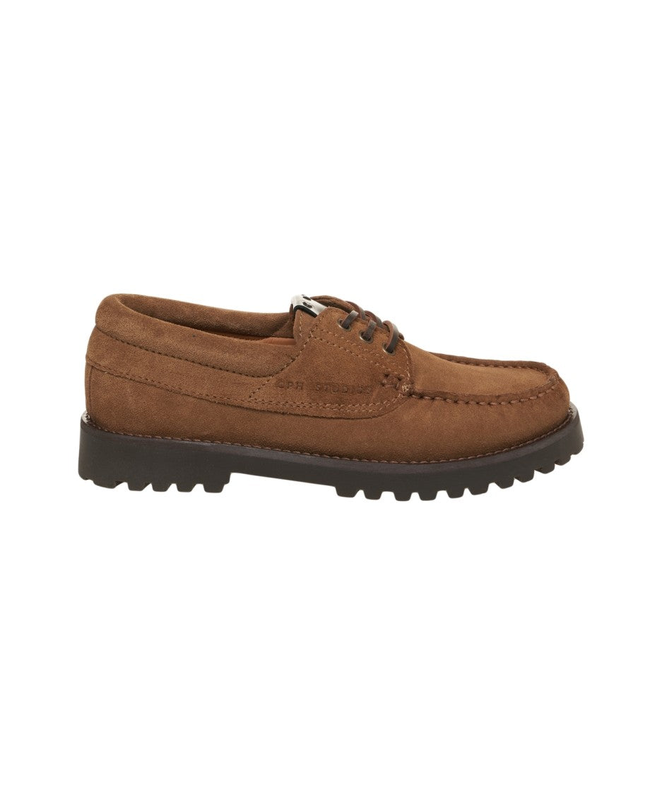 Copenaghen Brown High-Quality Suede Lace-Up Shoes With Robust Sole