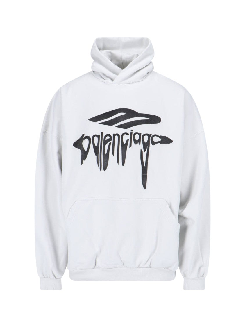 Balenciaga "3B Liquified" Hoodie – White