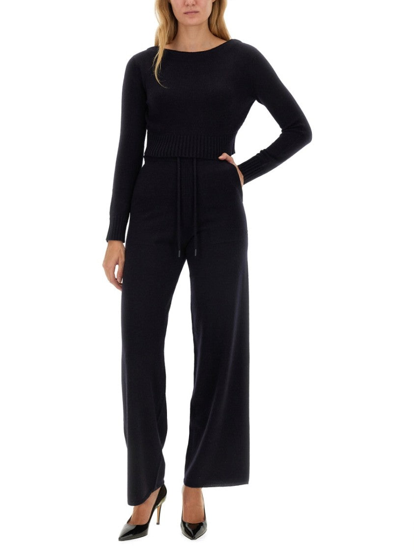 Max Mara Fitted Knit Shirt With Wide Round Neckline