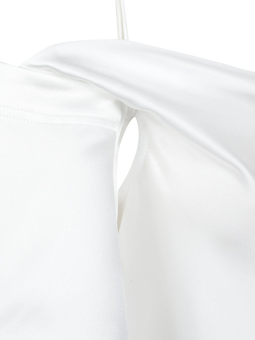 Iro Thiana Asymmetrical Satin-Finish Mini Dress