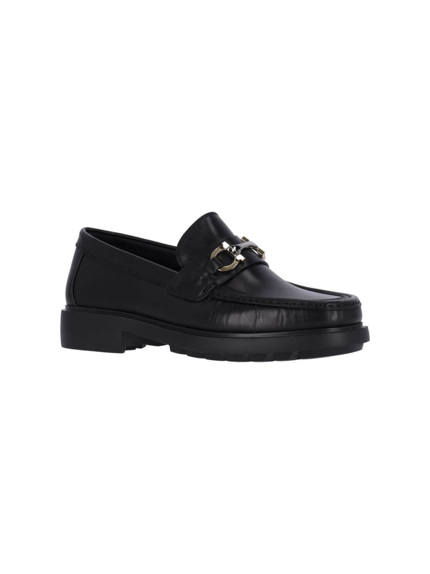 Ferragamo "Gancini" Loafers Black
