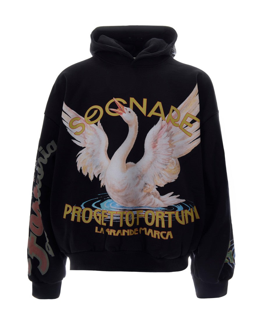 Pdf Black Cropped Vintage Graphic Hoodie