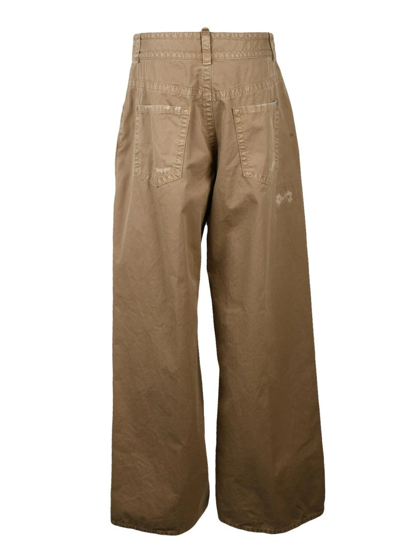 Dsquared2 Wide-Leg Trousers With Distressed Details