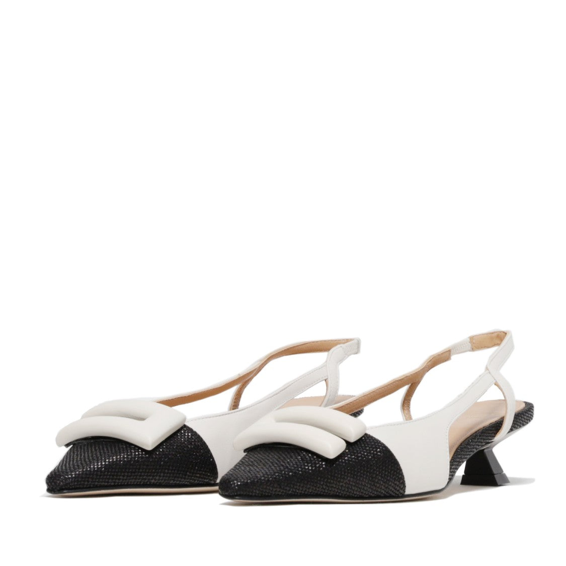 Chantal Low Slingback In Soft White Leather