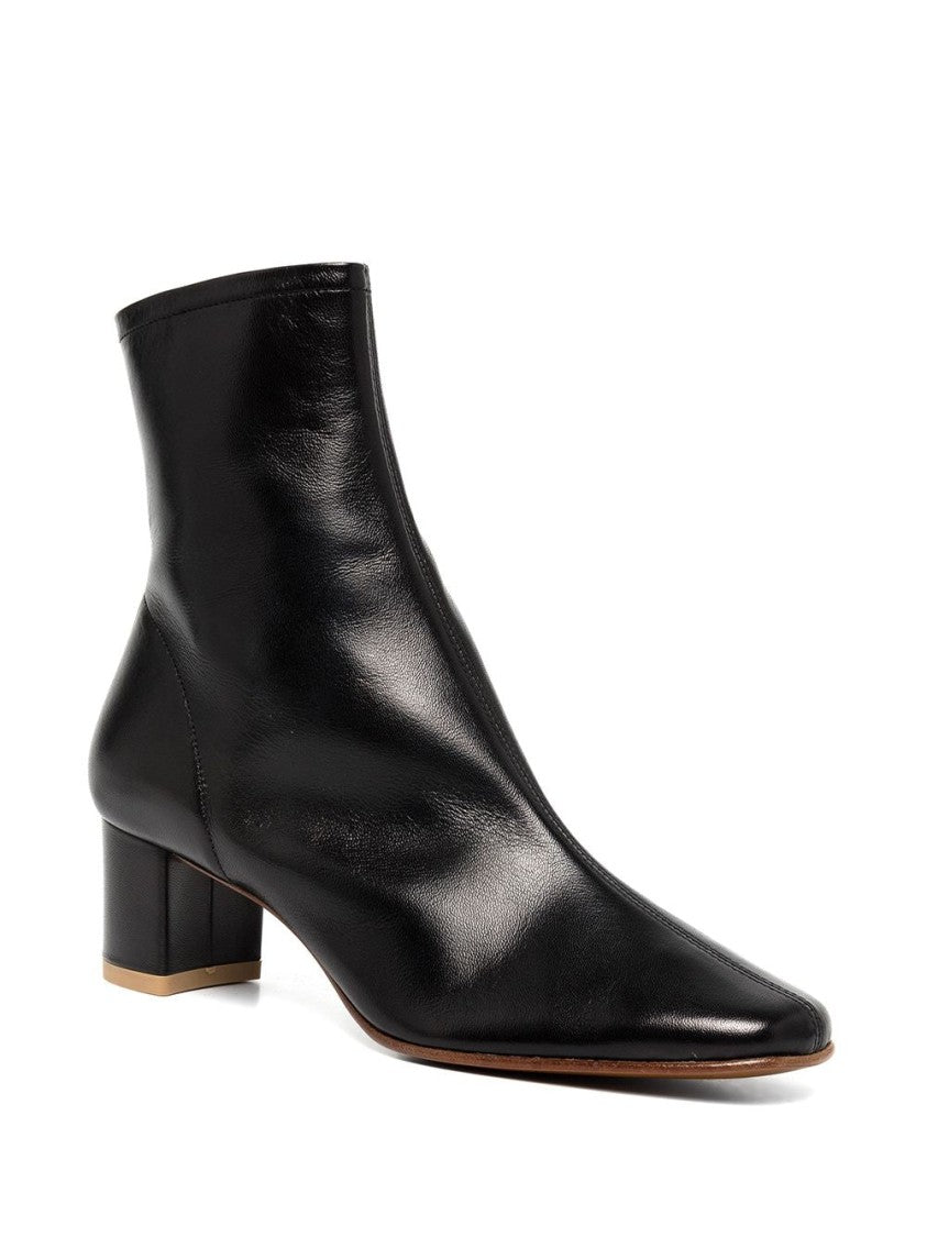 By Far Sofia Black Leather Booties