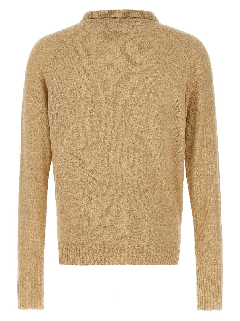 Ma'ry'ya Bouclé Cotton Polo Shirt