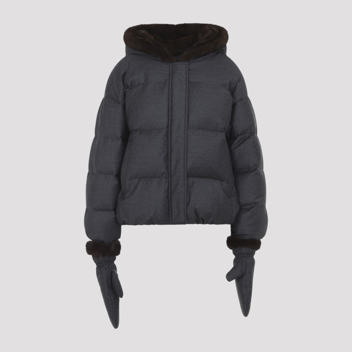 Yves Salomon Quilted Padded Jacket With Mink-Fur Lined Hood