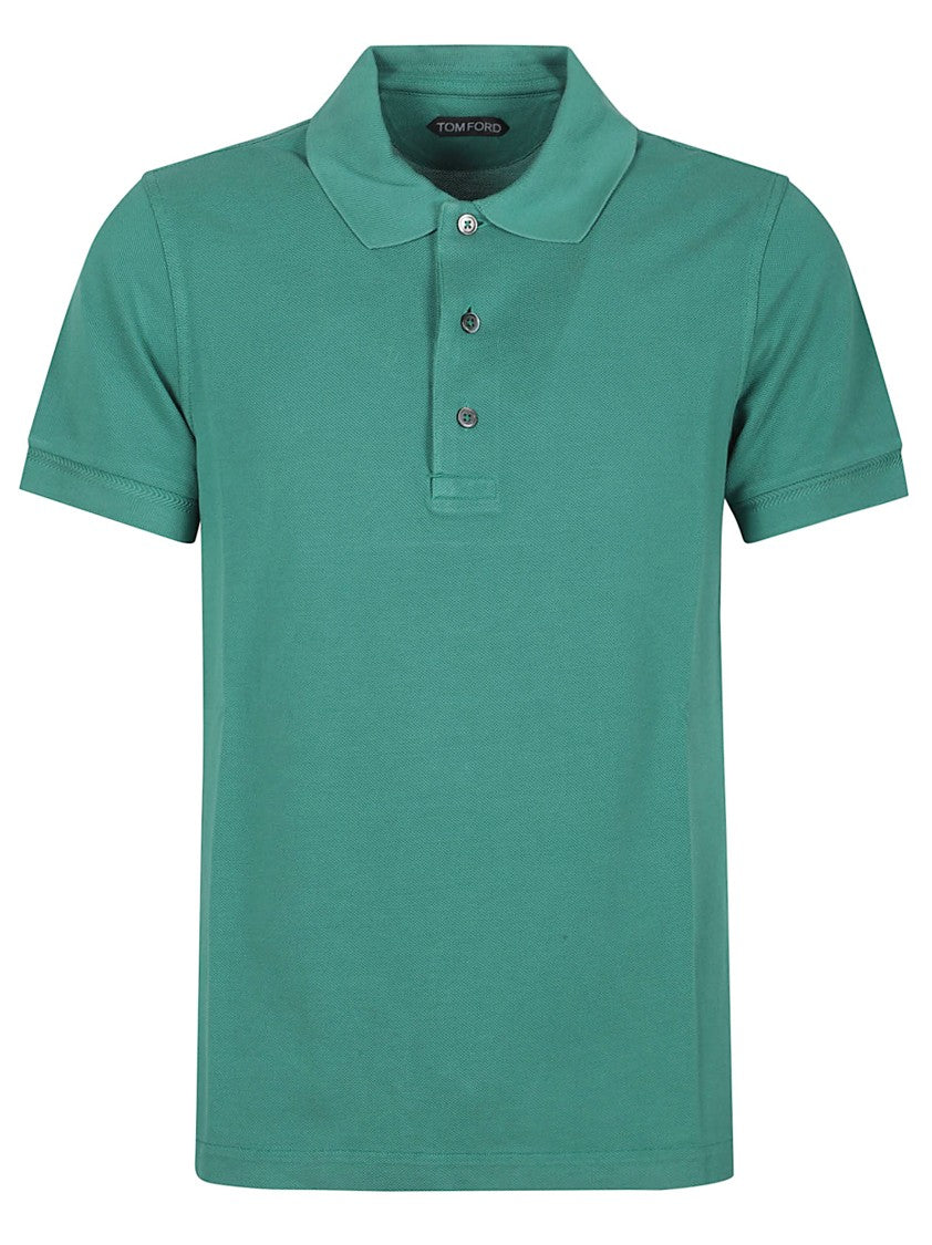 Tom Ford Minimalist Green Lyocell Polo Shirt