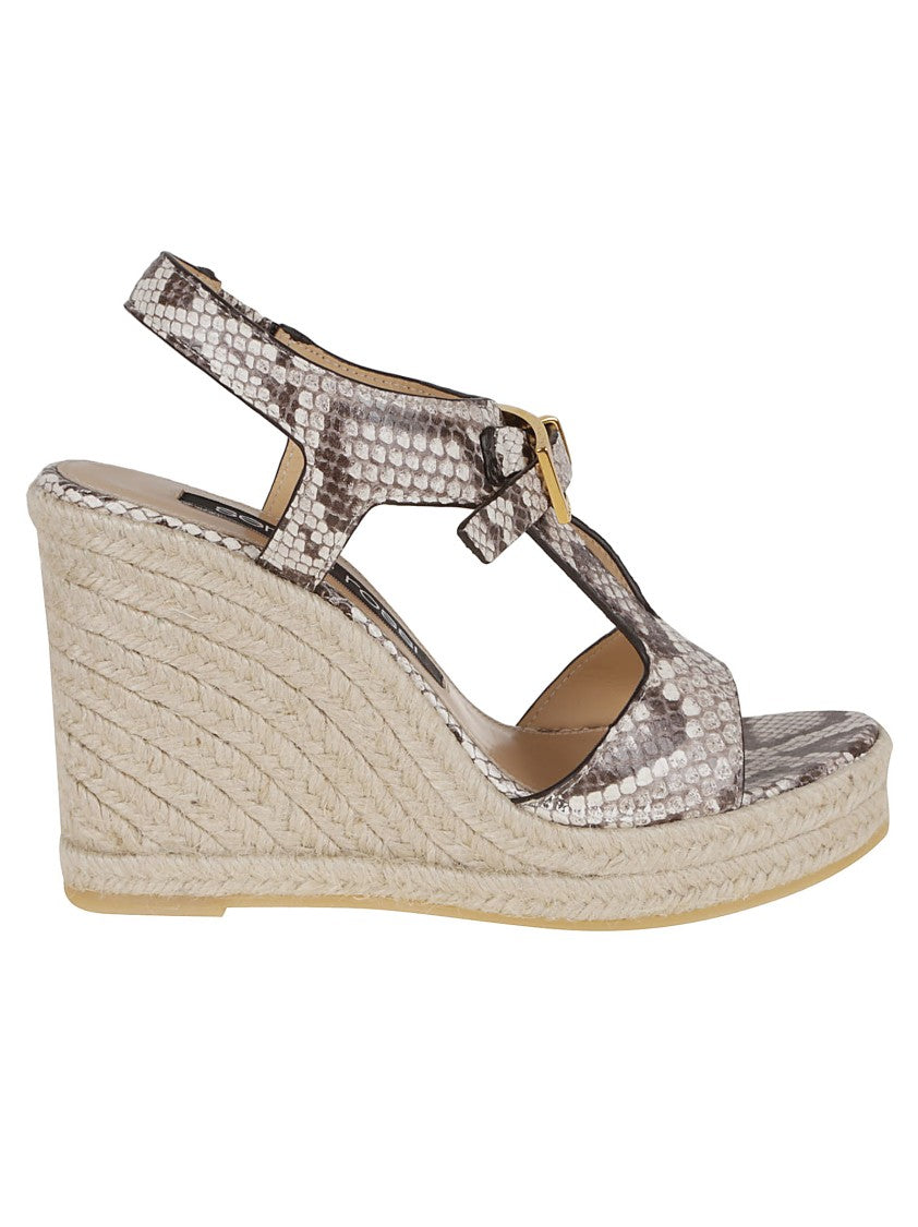 Sergio Rossi Rope Wedge Sandals