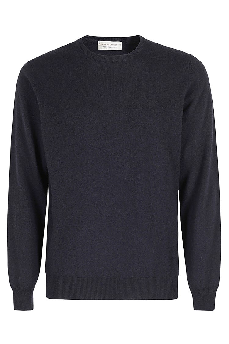 Filippo De Laurentis Classic Crew Neck Sweater In Cashmere-Wool Blend