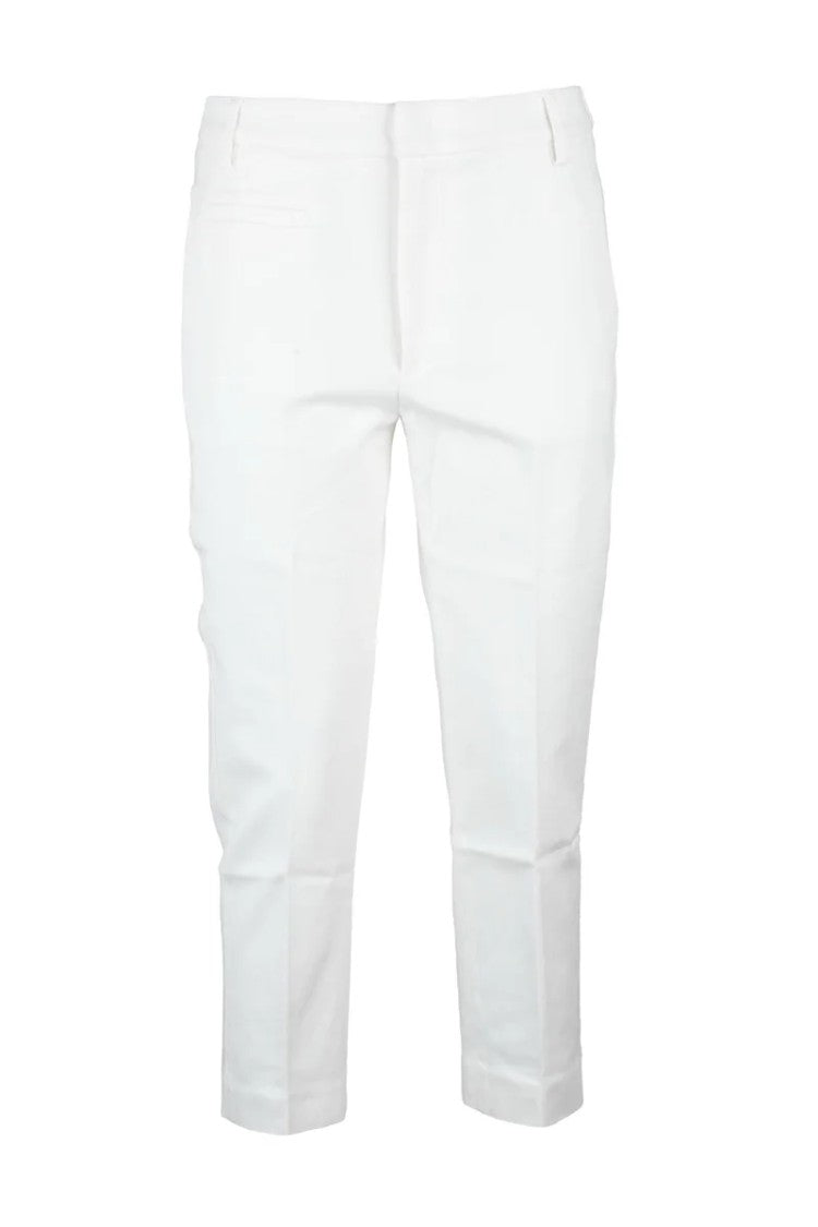 Dondup Ariel White Tapered Leg Trousers