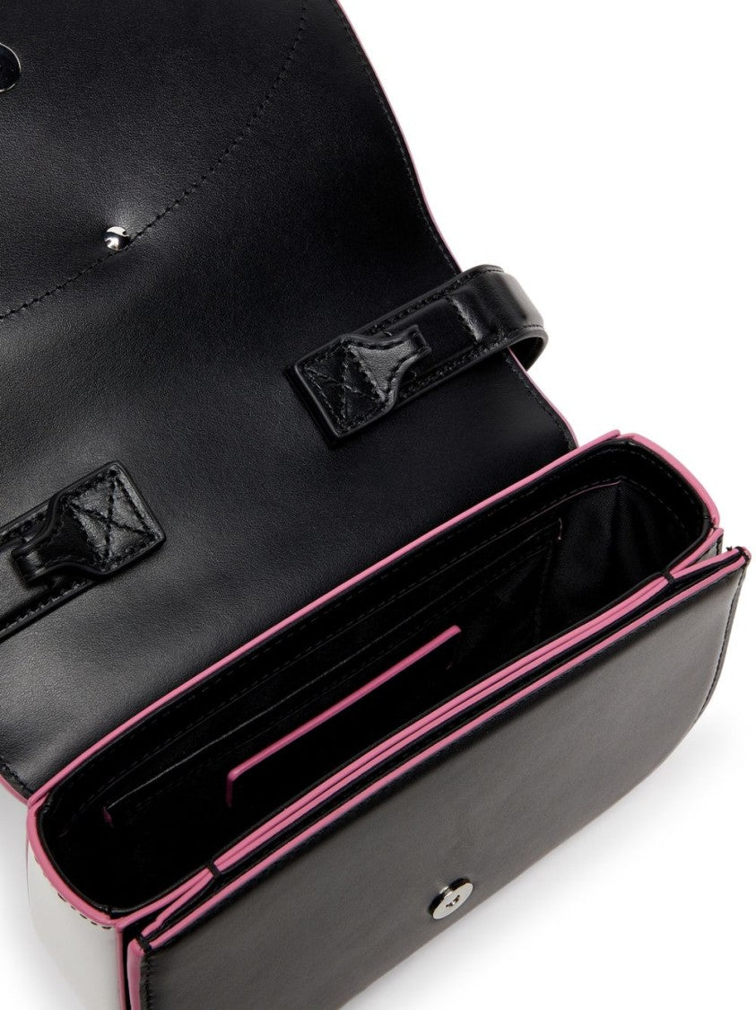 Diesel Black Rectangular Pink Accents Shoulder Bag