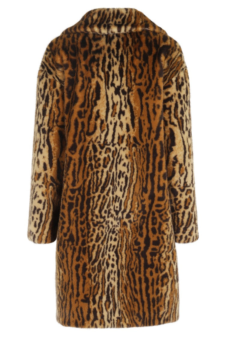 Stand Studio Multicolor Animal Print Faux Fur Camille Coat