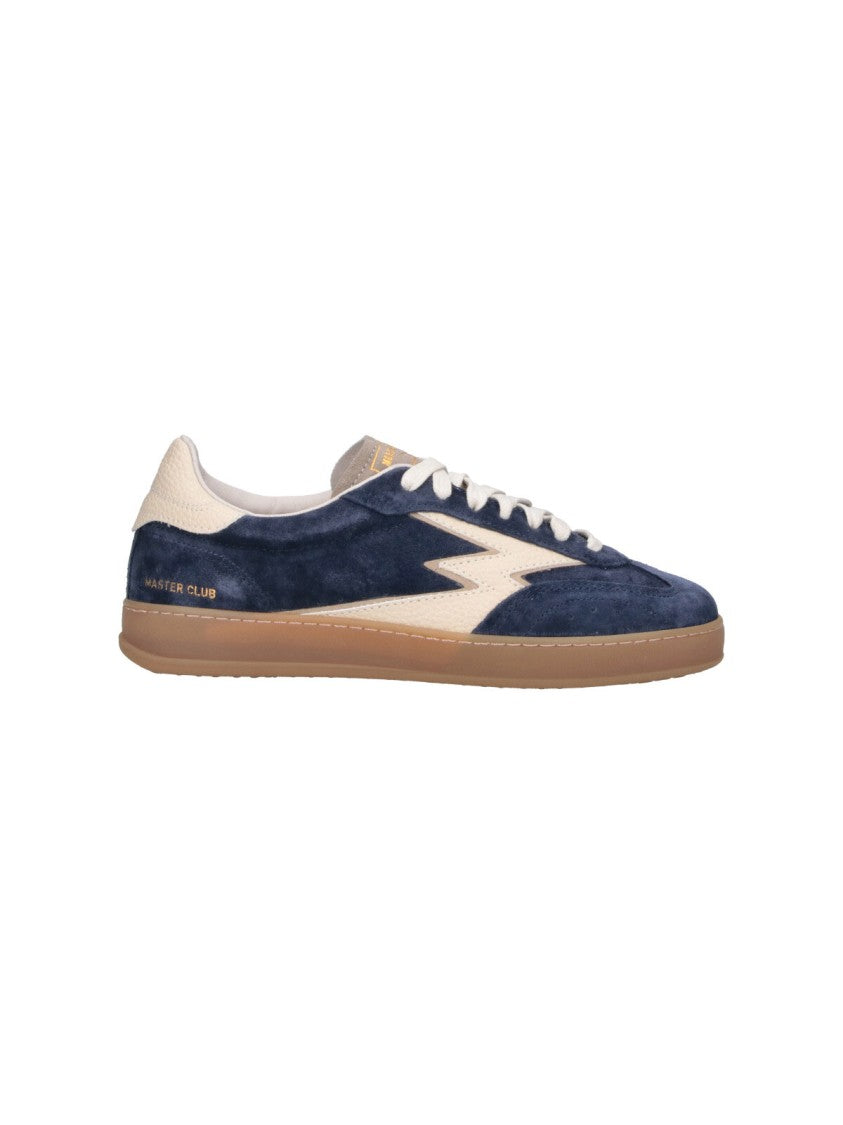 Master Of Arts Blue Club Suede Leather Accent Sneakers