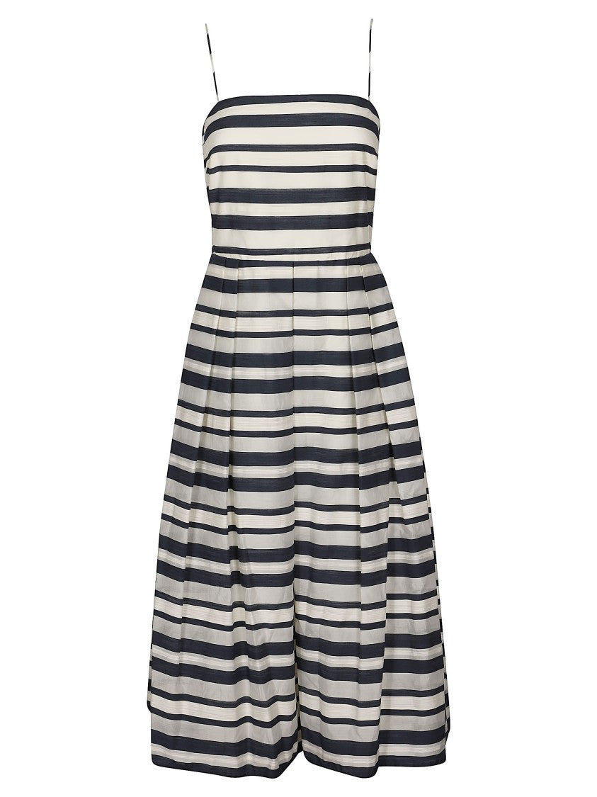 Lauren Ralph Lauren Strapless Striped Flared Cocktail Dress