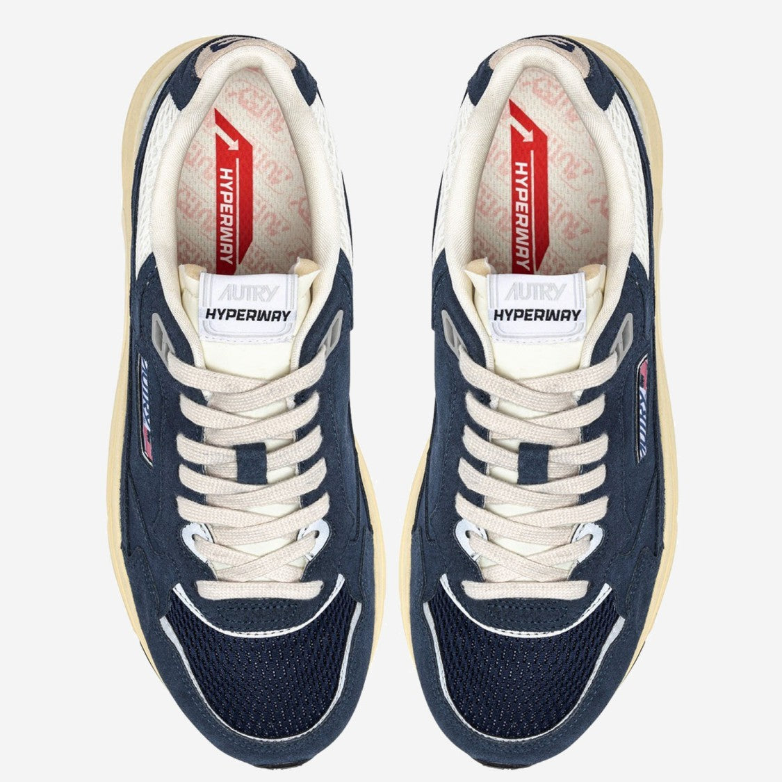 Autry Navy Blue Leather And Mesh Sneakers