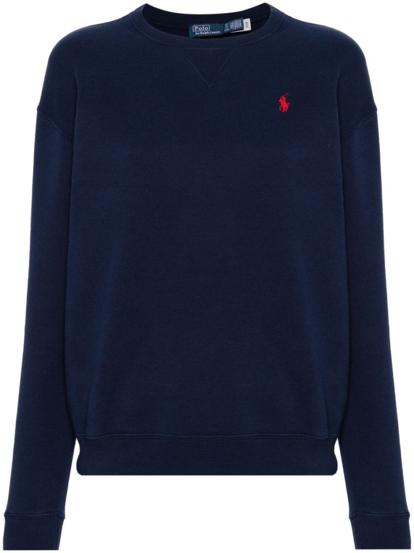 Polo Ralph Lauren Deep Navy Cotton-Blend Sweatshirt With Embroidered Logo