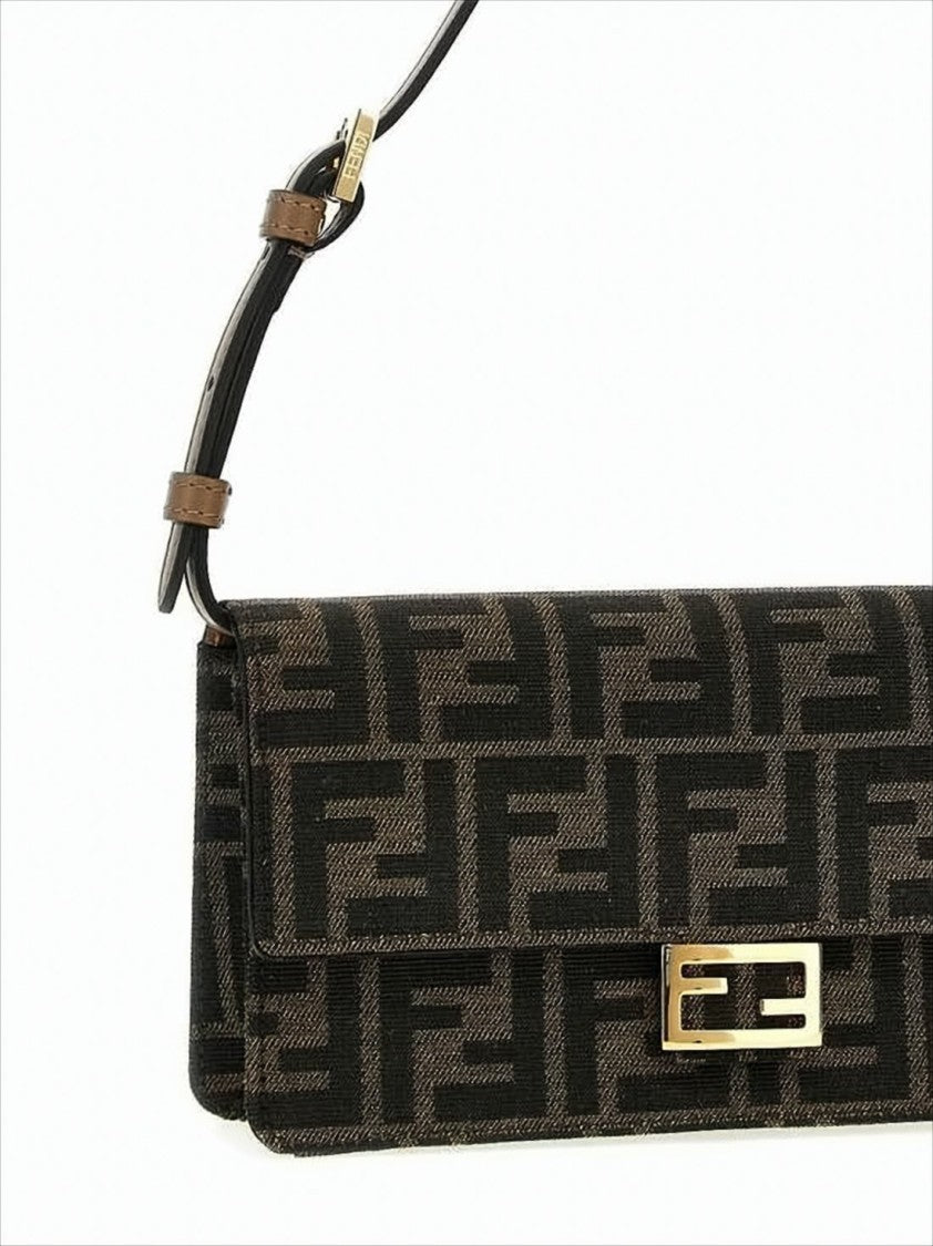 Fendi Monogram Shoulder Bag With Gold-Tone Clasp