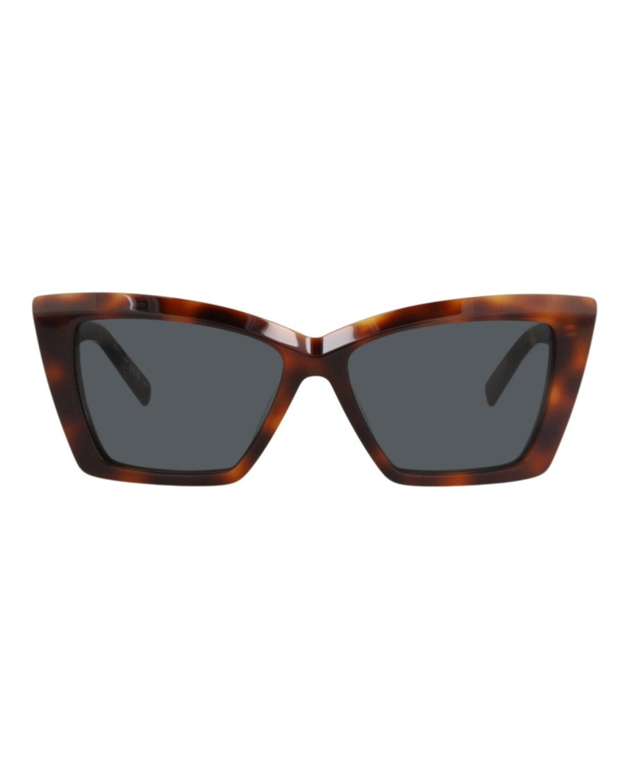Saint Laurent Cat Eye Frame Sunglasses In Tortoiseshell Recycled Acetate
