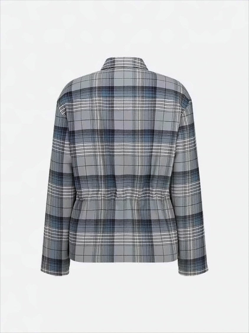 Christian Dior Plaid Wool Jacket With Structured Collar And Zip Closure